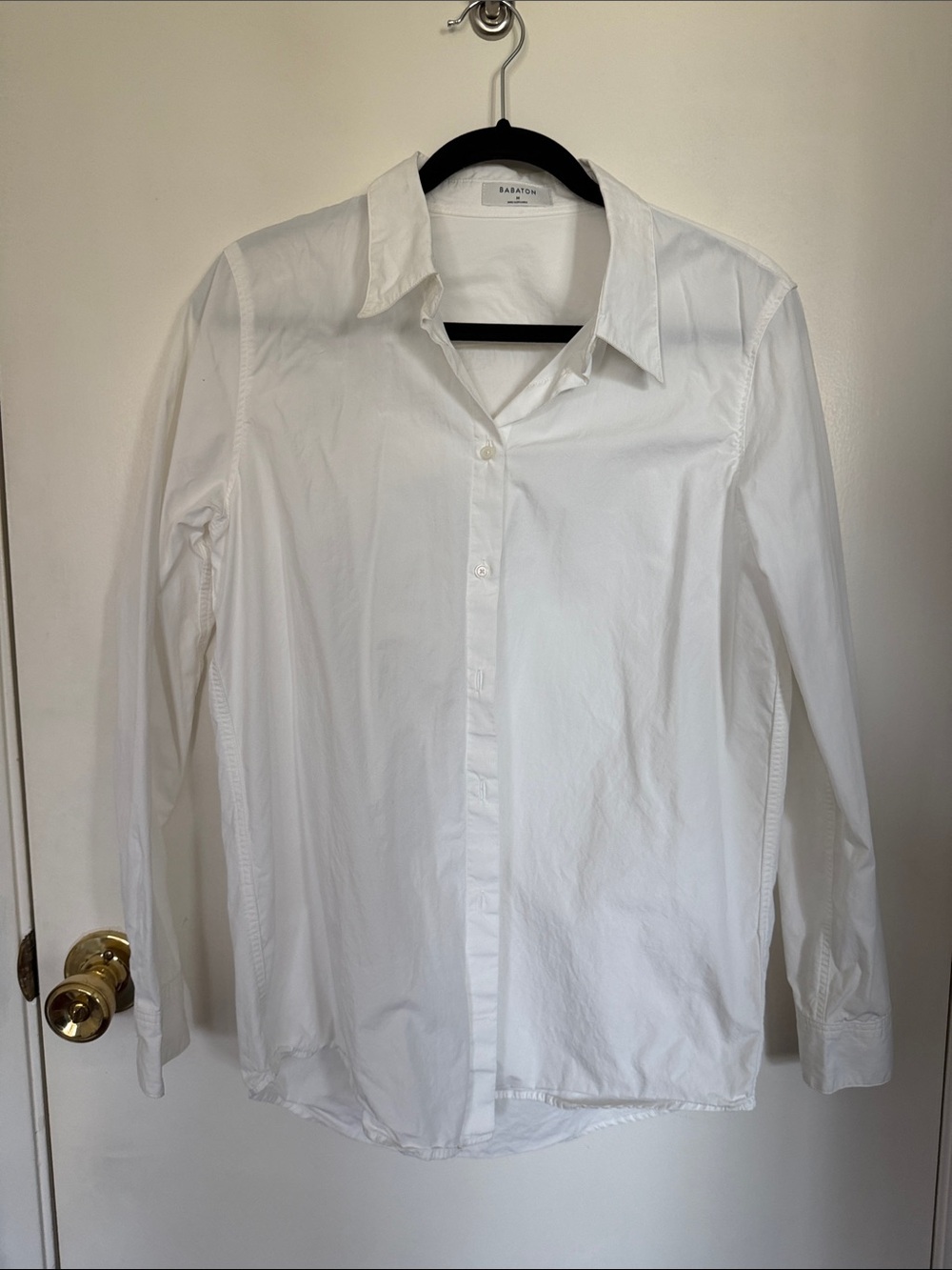 Babaton White Long-Sleeve Button Down Shirt
